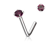 20G Clear Top L Shape Nose Stud. Nose Piercing. Nose Stud